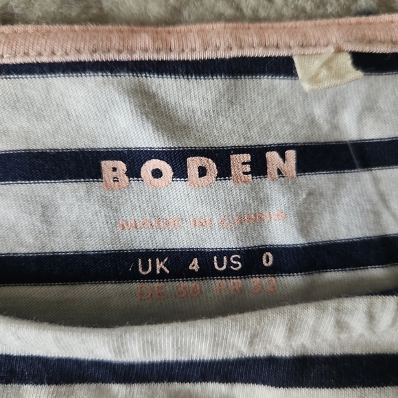 Boden Striped Long Sleeve Tee with Rainbow Sleeves - Picture 2 of 2